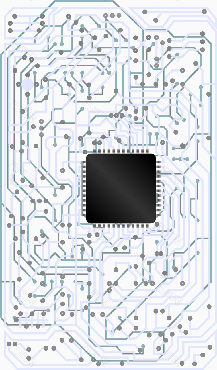 矢量电路板和芯片