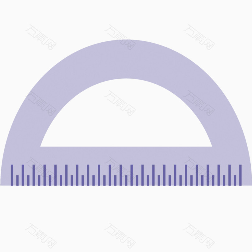 矢量半圆尺学习用品素材