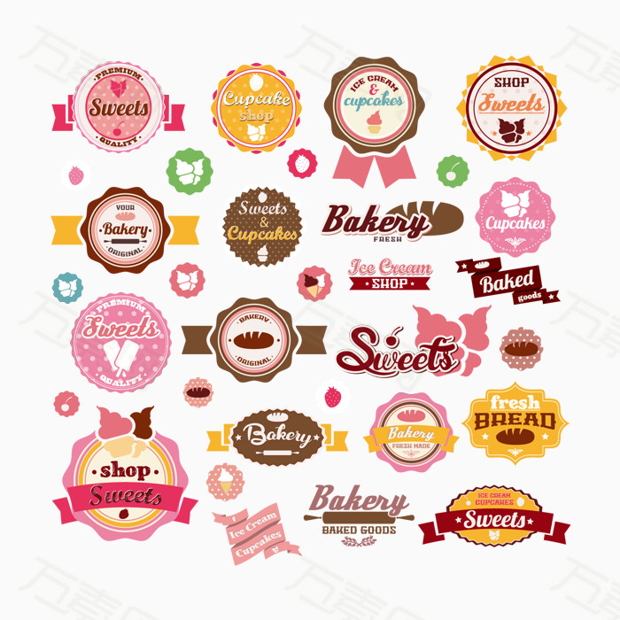 甜心图片 面包店标签  蛋糕店图标 面包logo