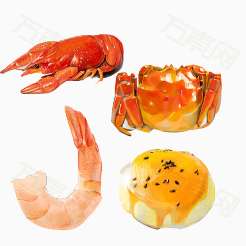 海鲜大餐手绘画素材图片