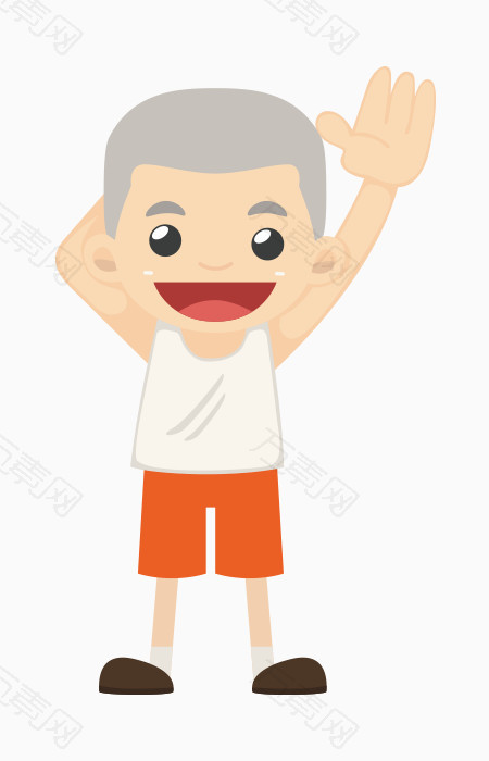 卡通小人白人