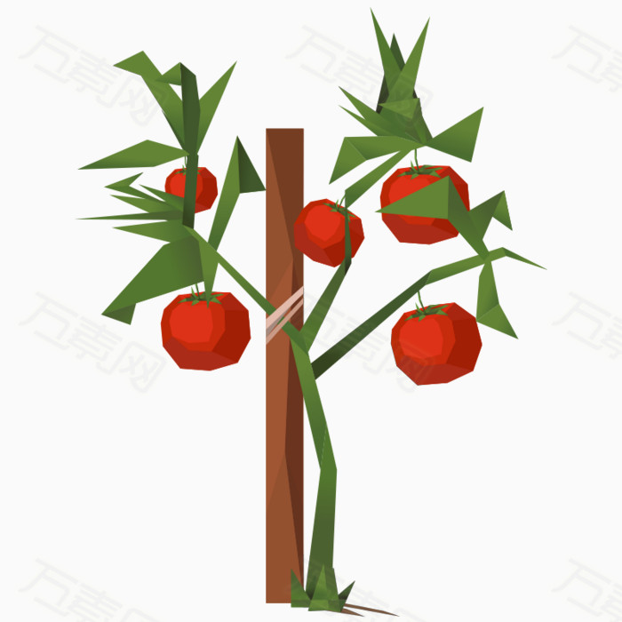 卡通折纸西红柿植物
