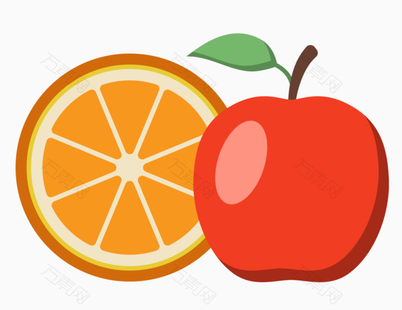 矢量橙子苹果素材