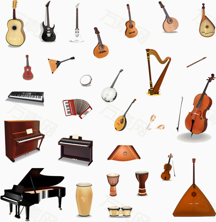 古典乐器矢量图