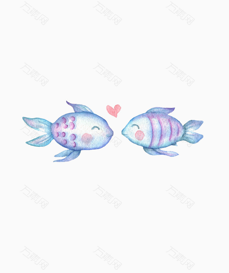 水彩可爱鱼_卡通手绘_799*949px_编号374362_png格式