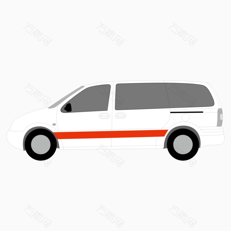 白色质感扁平商务车