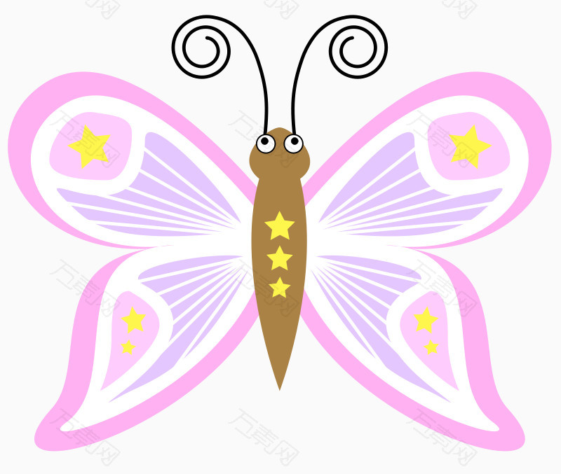 浅紫色的卡通小蝴蝶