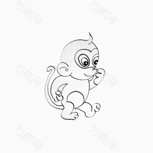 免抠元素 卡通手绘 简笔画金丝猴  编号3635983 分类卡通手绘 颜色