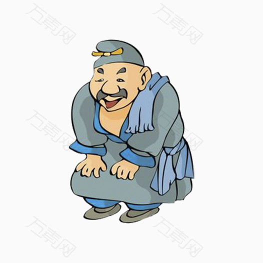 半蹲的古代店小二