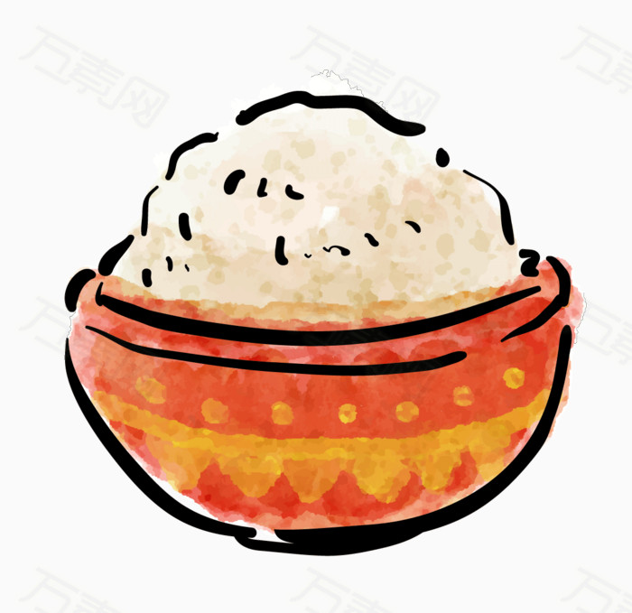 彩绘白米饭图片素材