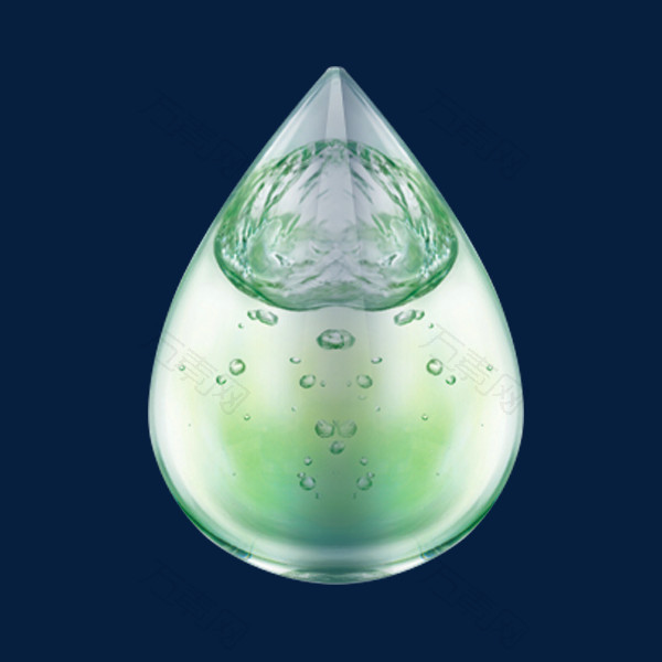 绿色透明泪滴式水珠