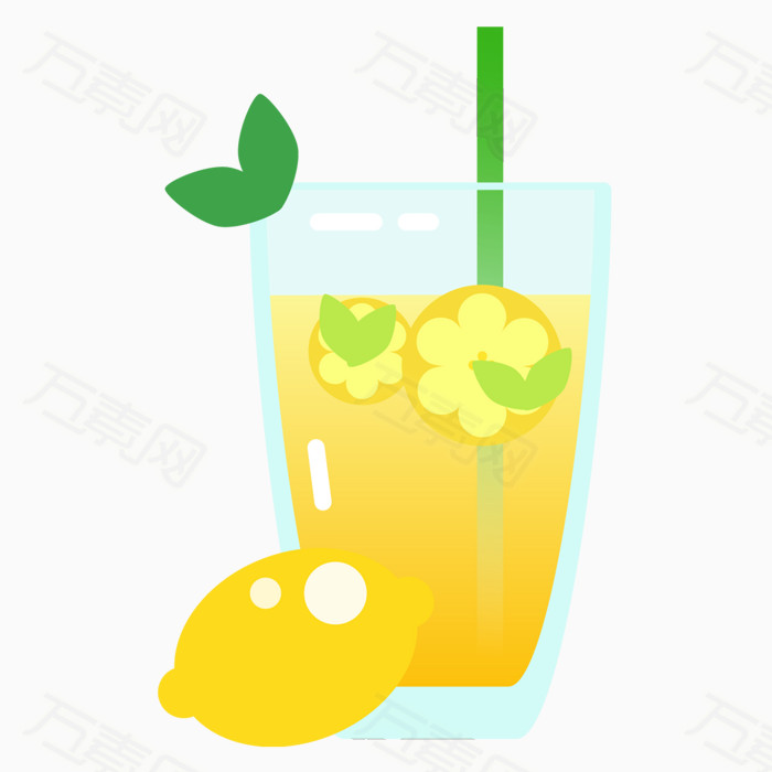 柠檬汁 果汁 饮料 卡通 手绘 夏季主题png