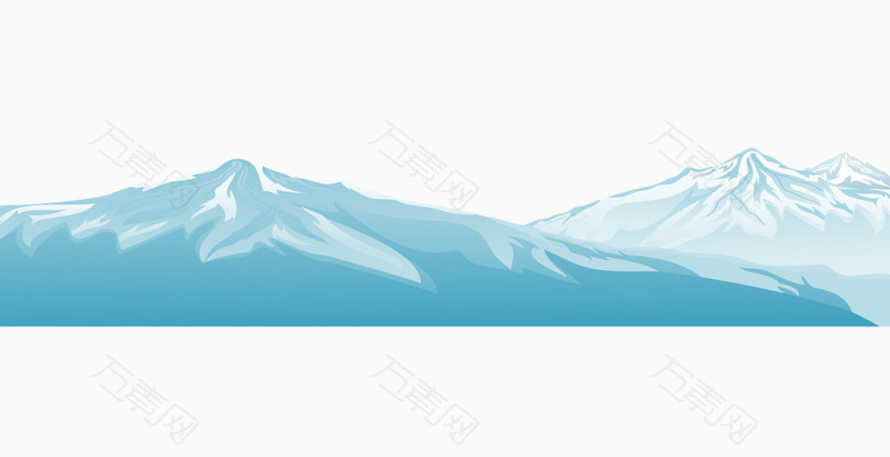 卡通雪山图层