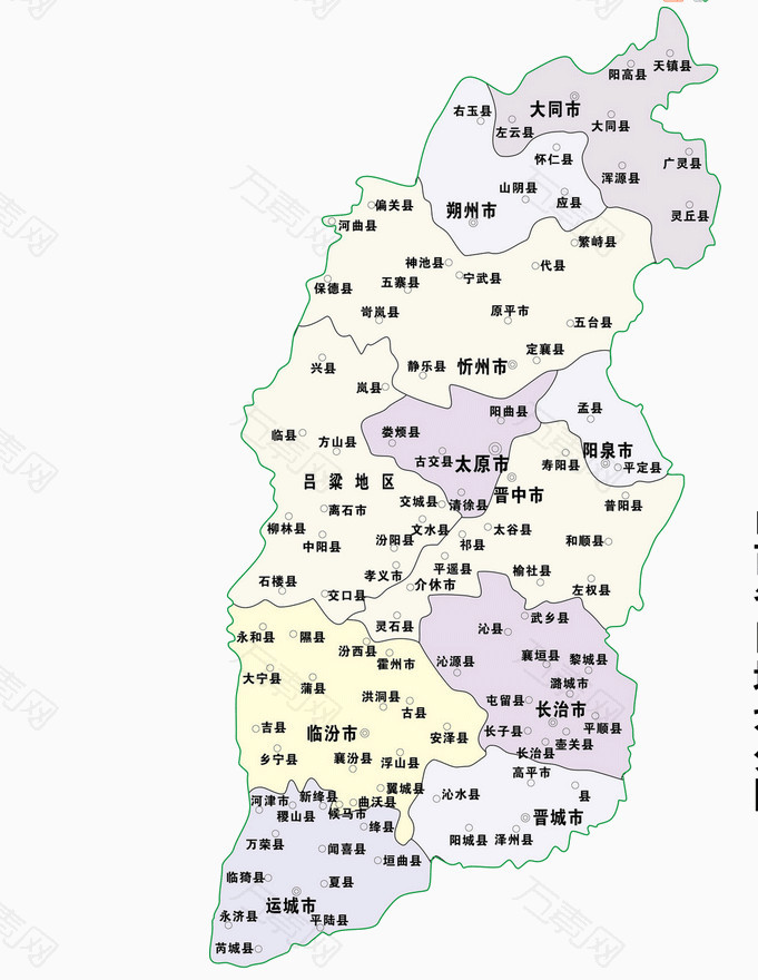 山西省地图png素材