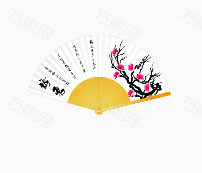 腊梅花折扇