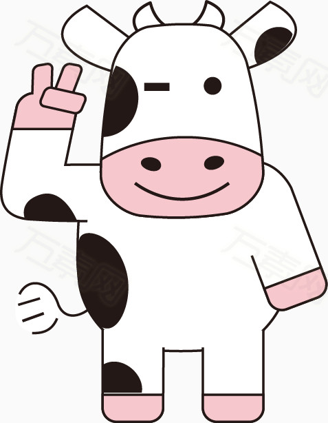 卡通可爱奶牛