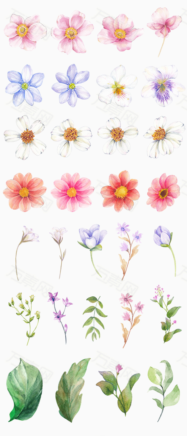 鲜花手绘元素鲜花树叶手绘万素网手绘软件卡通元素提供pngv鲜花素一般家装设计施工图用什么树叶图片