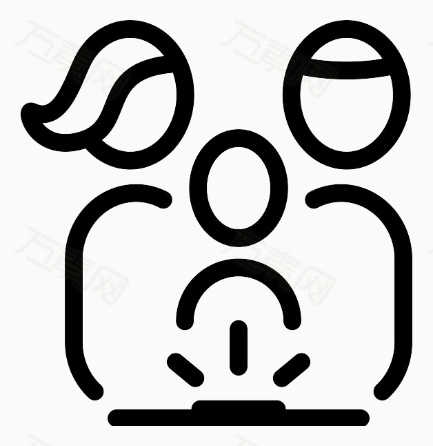 三个小人图标 手绘三个小人 卡通三个小人 三