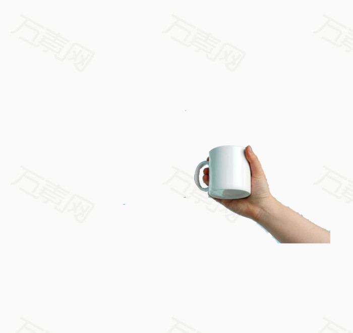手拿杯子