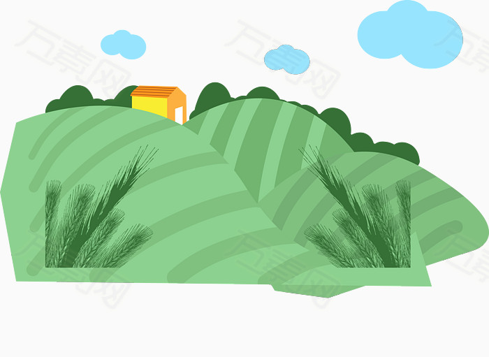 山坡草地矢量