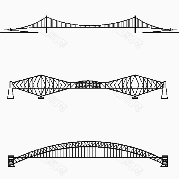 斜拉桥元素合集 图片素材详细参数: 编号126750 分类卡通手绘 颜色
