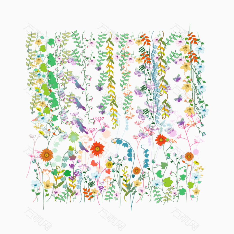 水彩植物藤蔓