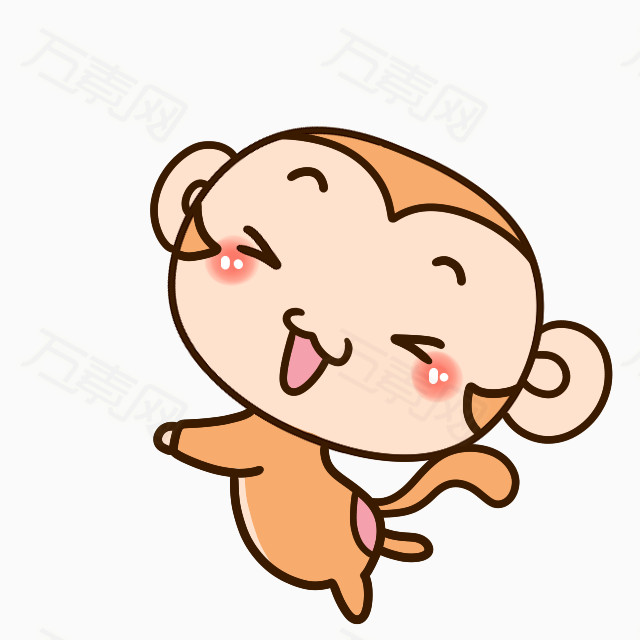 可爱的小猴子 卡通手绘