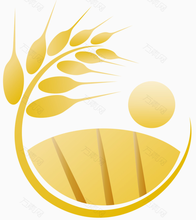万素网 免抠元素 卡通手绘 金色的麦穗logo  图片素材详细参数: 编号