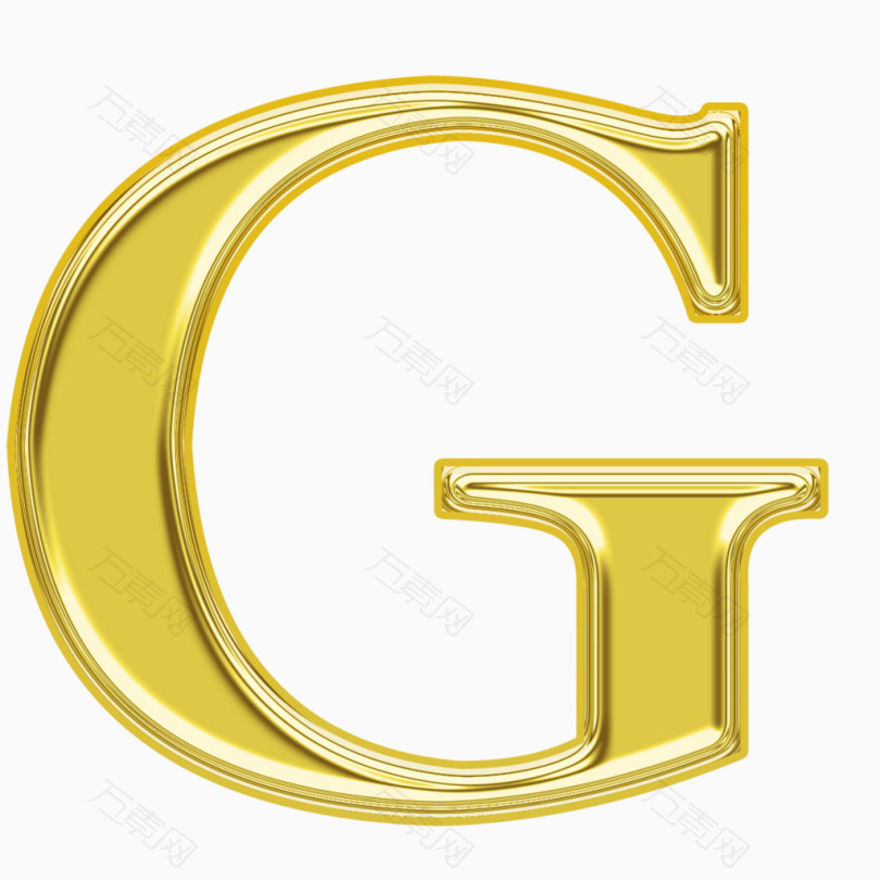 金色金属质感字母g