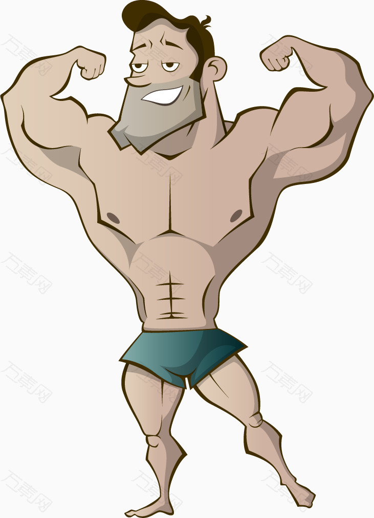 手绘强壮的男人
