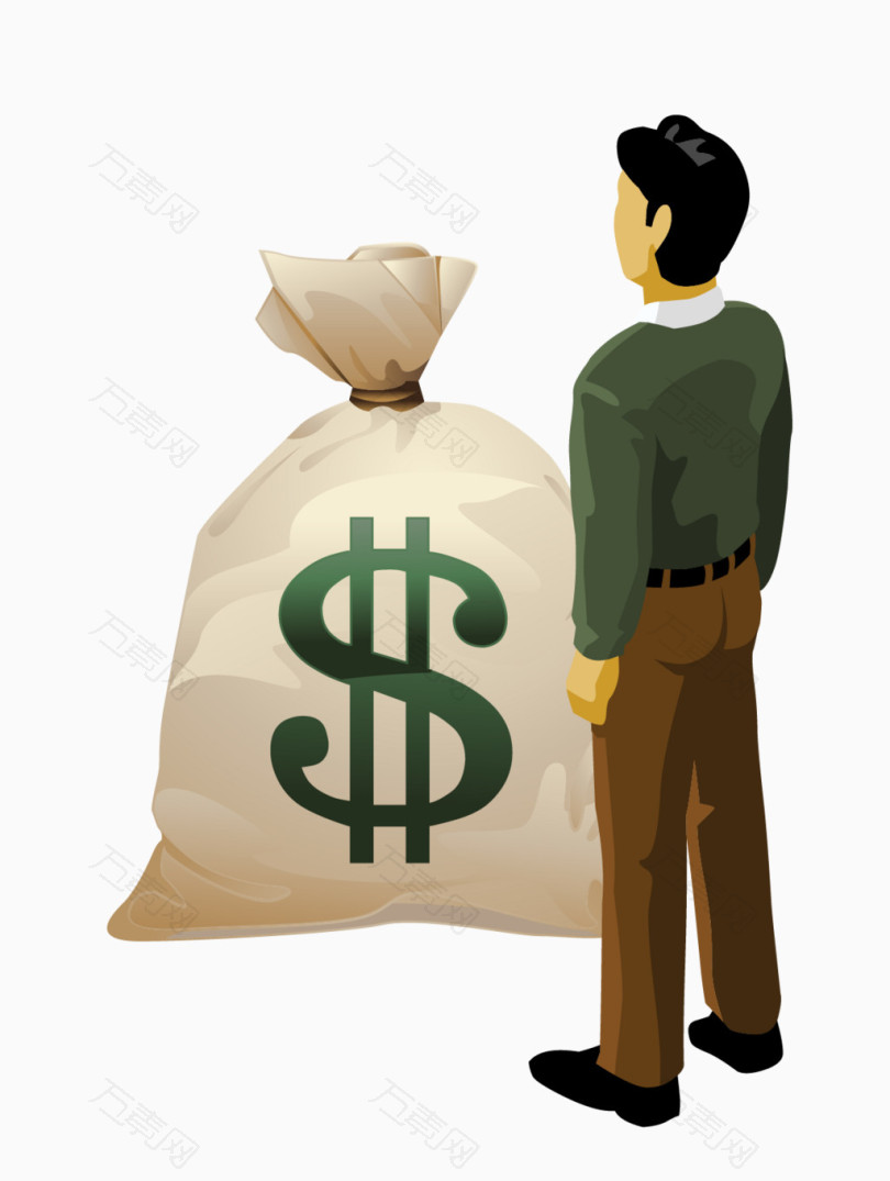 矢量卡通图案有钱人财富