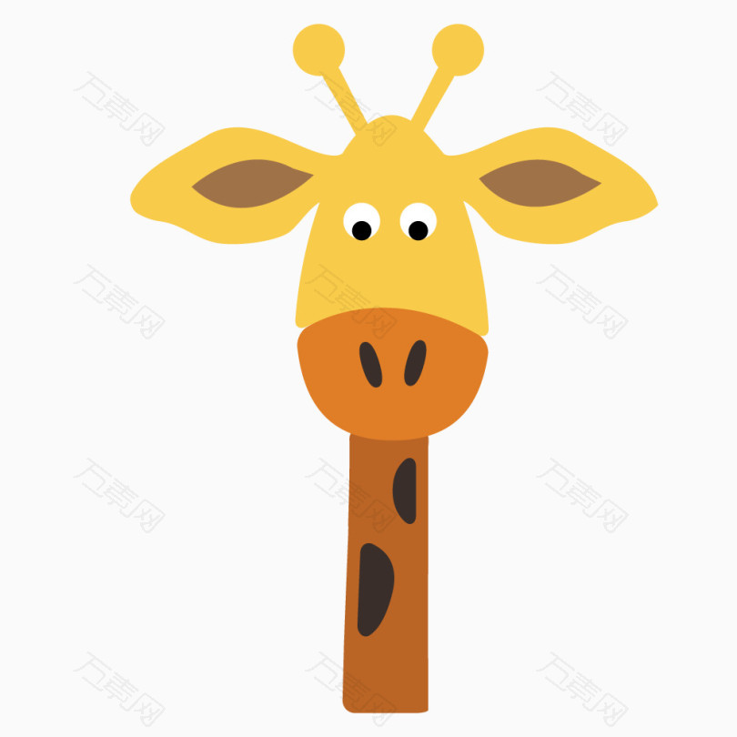 卡通动物长颈鹿鹿头