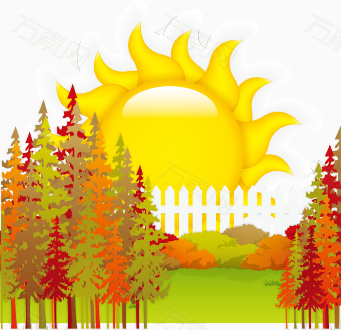 太阳大树海报背景素材