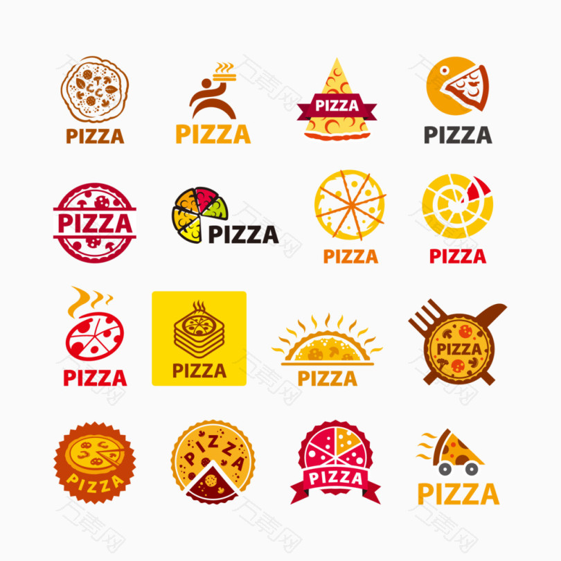 食物披萨logo标志矢量图