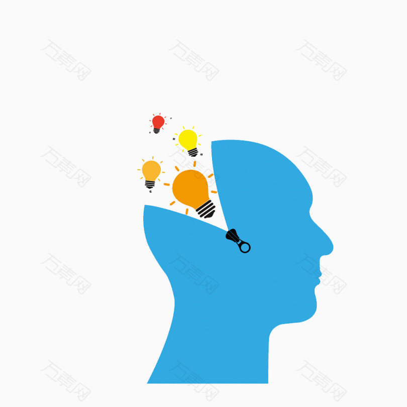 大脑灯泡思想图片素材