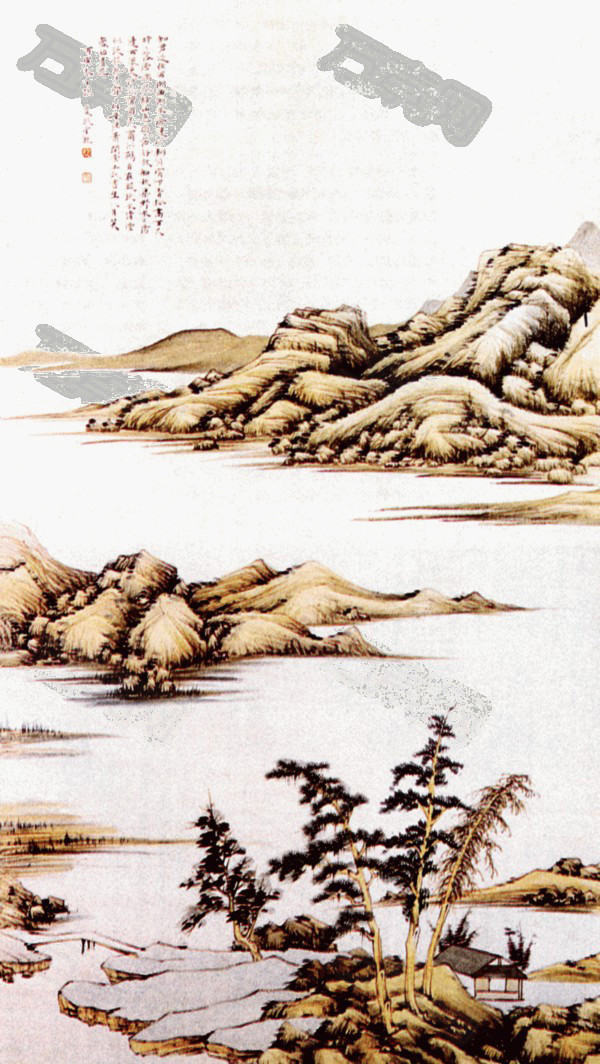 中国山水画 水墨风景画 写意山水画 诗意山水 国画山水 中国古代