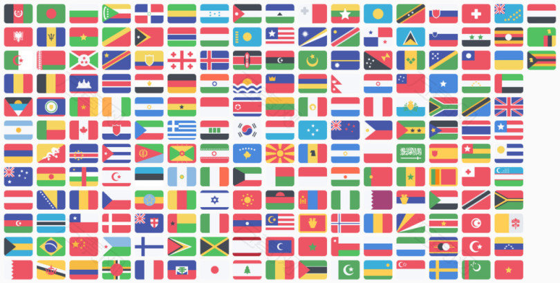 很多国家的国旗