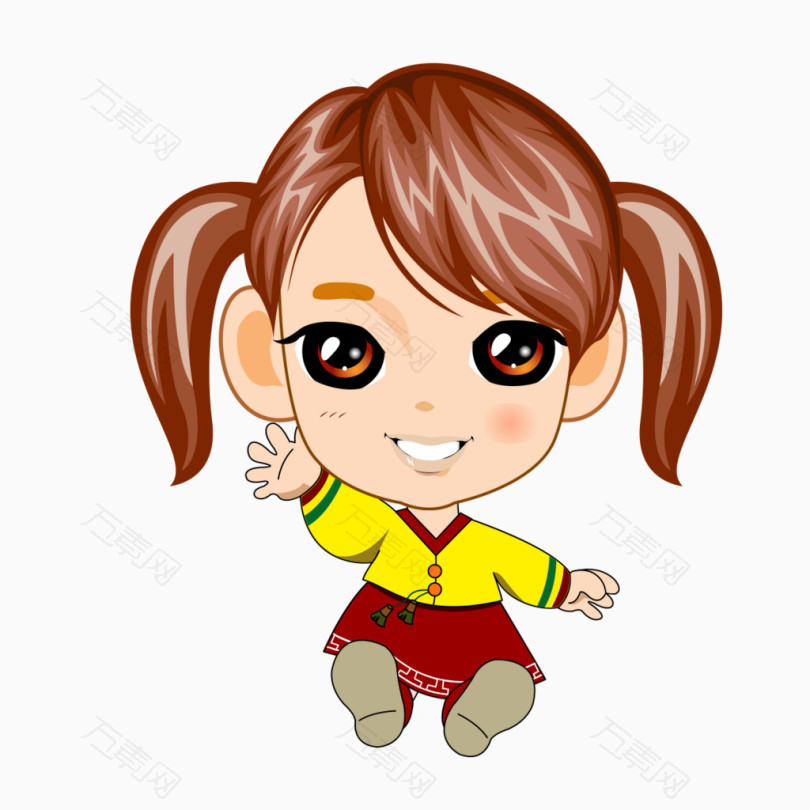 马尾卡通造型