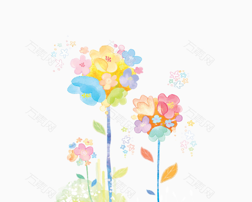 手绘可爱花卉_卡通手绘_1280*1024px_编号195907_png