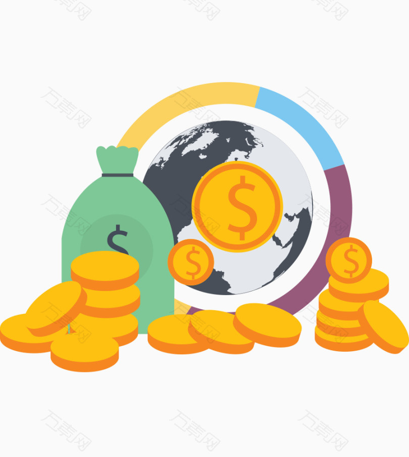 矢量png图片素材扁平钱币