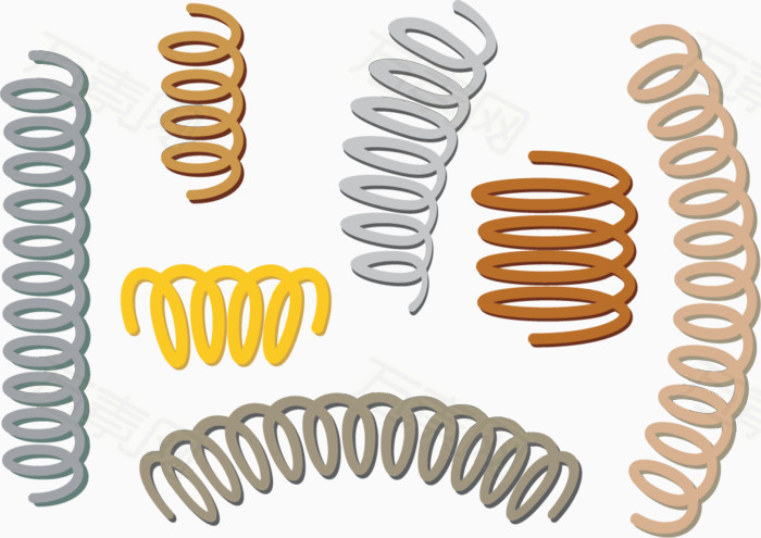 万素网 素材分类 矢量图软弹簧