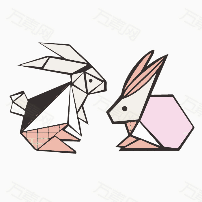 几何图形兔子图片免费下载_动物_万素网