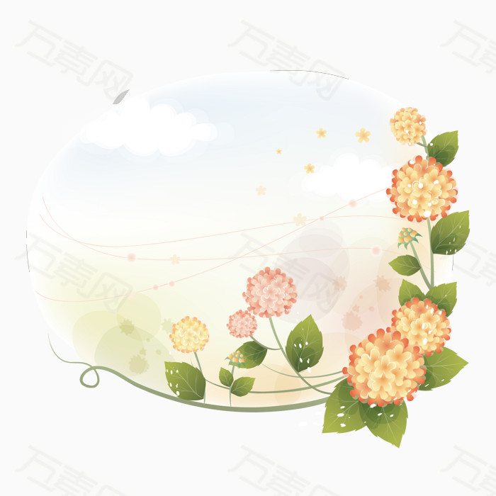 清新花朵边框素材