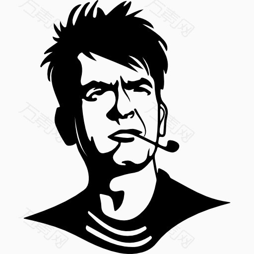 抽烟的男士头像剪影