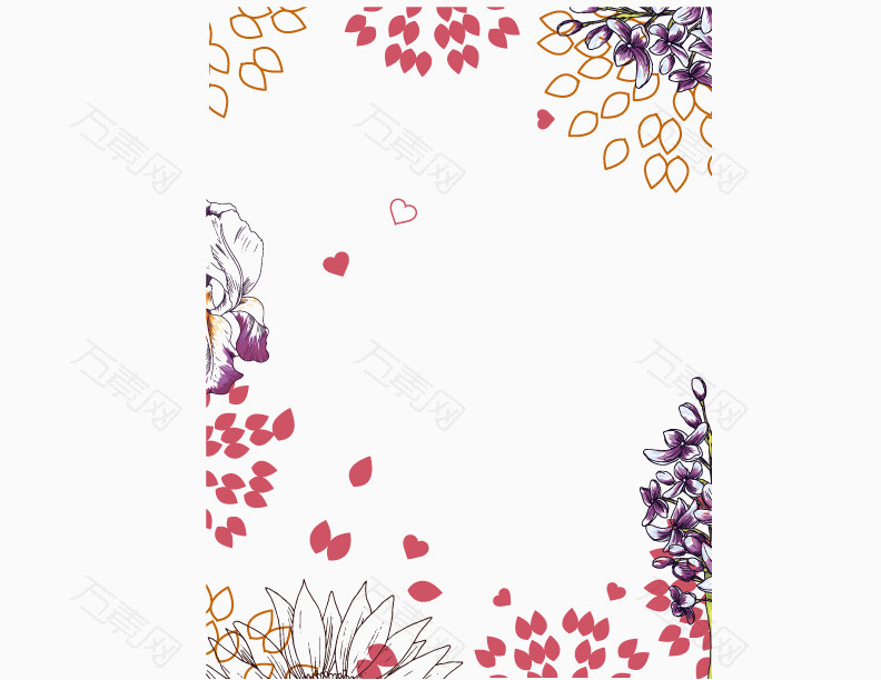 手绘花纹点缀装饰矢量图