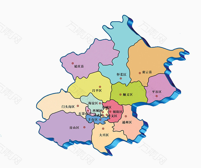 万素网 免抠元素 装饰元素 立体北京地图  图片素材详细参数: 编号