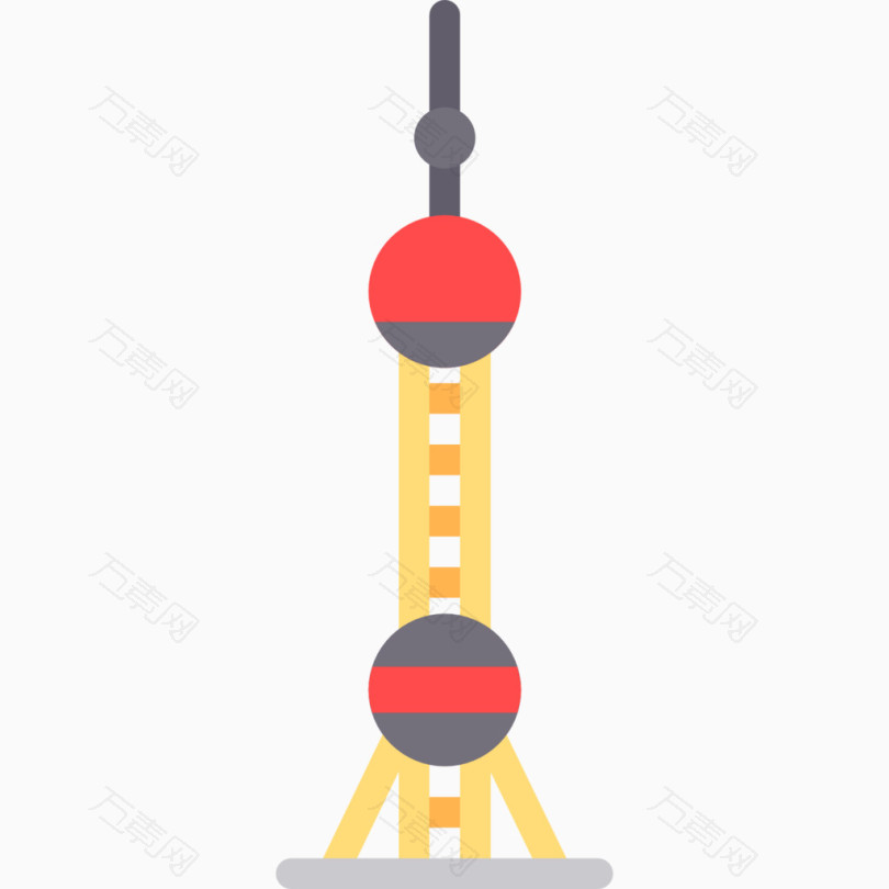卡通迎新年图标东方明珠
