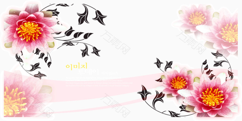 牡丹花修饰花纹