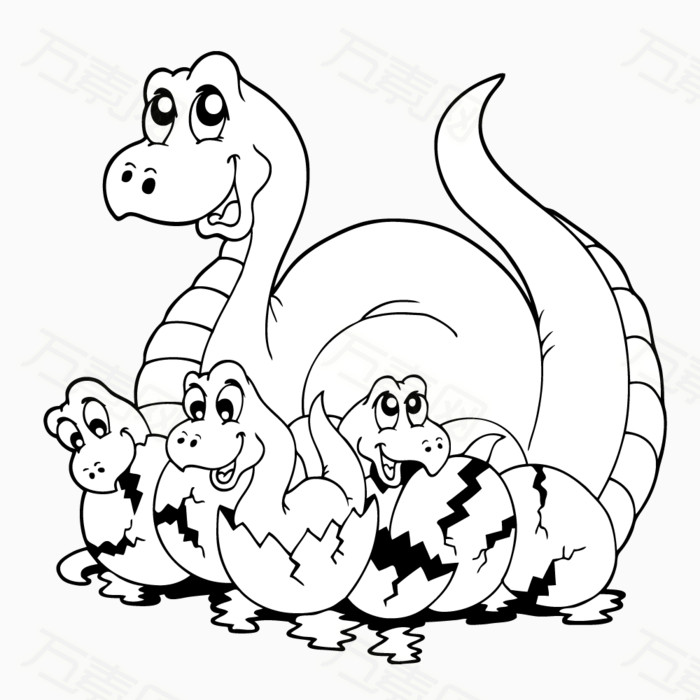 手绘动物 恐龙 手绘恐龙 恐龙蛋 动物 卡通