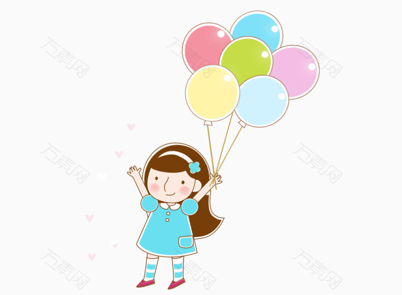 小女孩拿着气球
